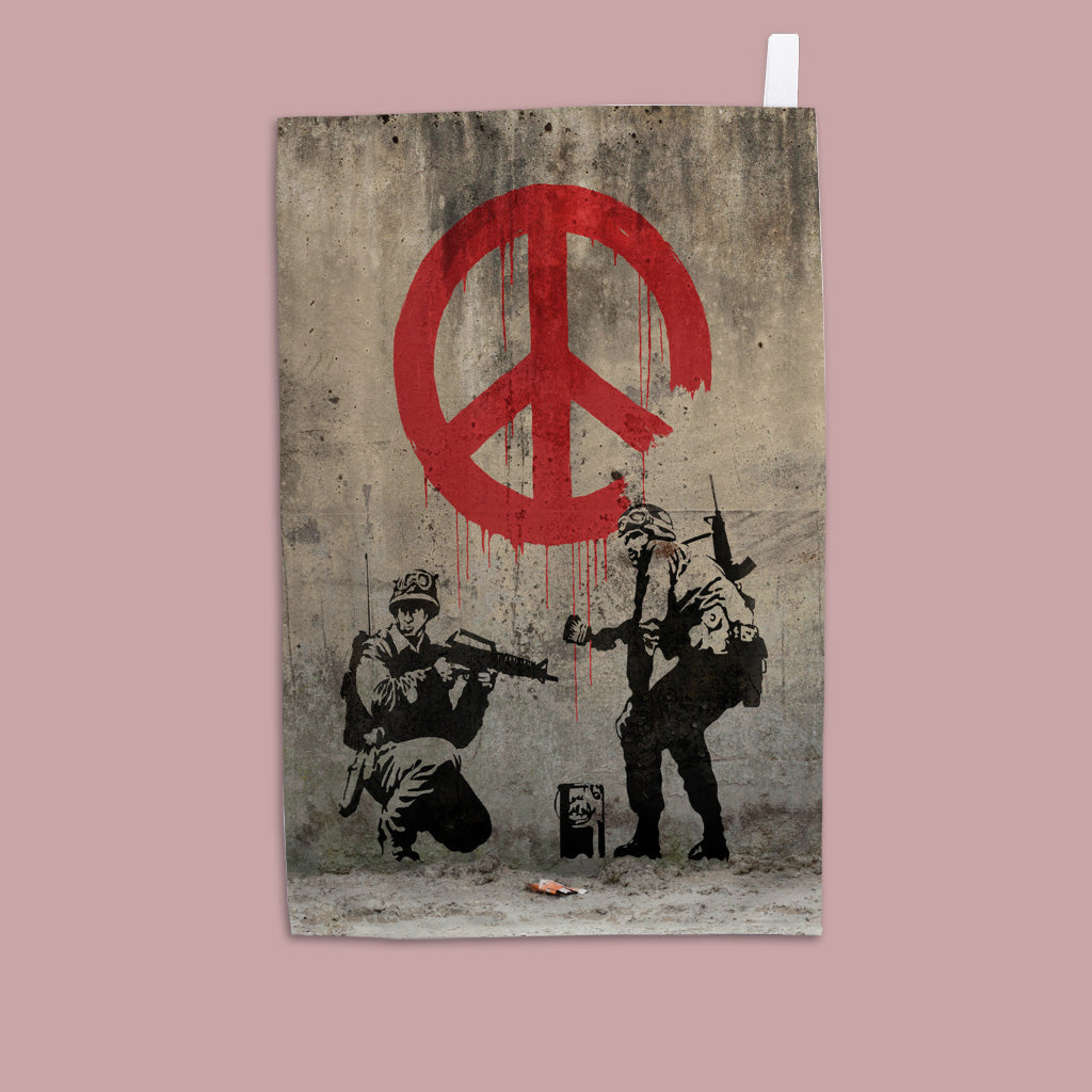 Graffiti art - Peace sign  Tea Towel