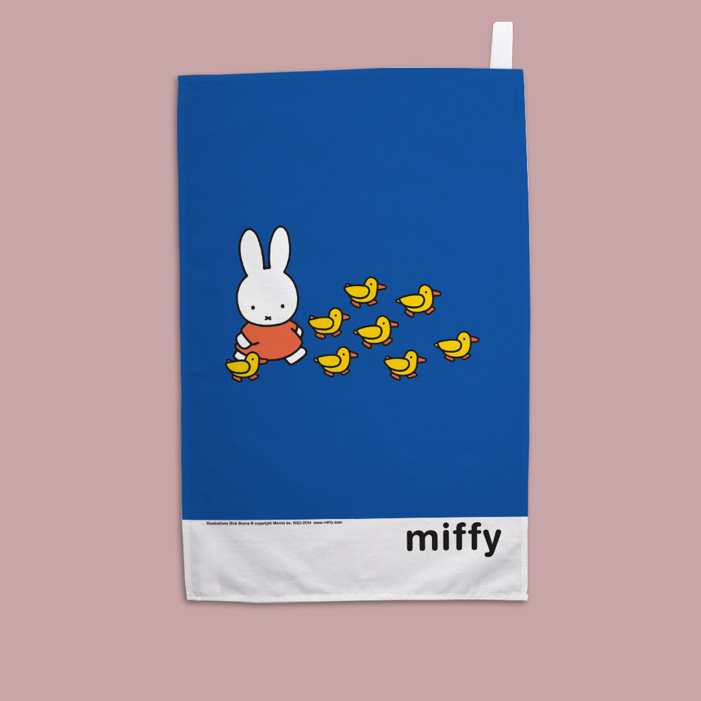 Miffy - Walking with ducks  Tea Towel