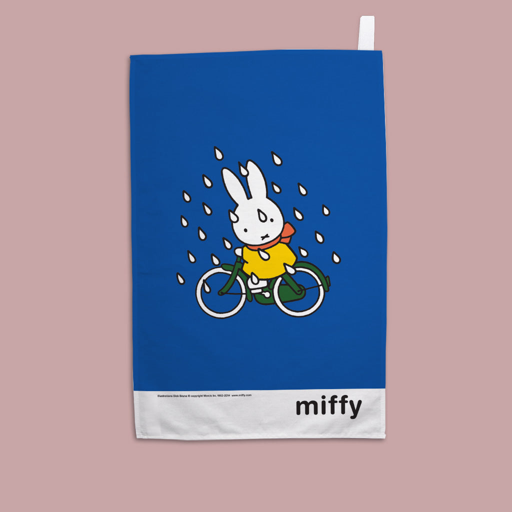 Miffy - Biking in the snow  Tea Towel