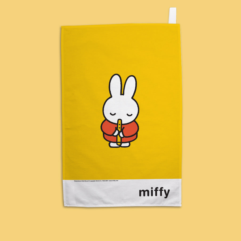 Miffy - Playing Flute  Tea Towel