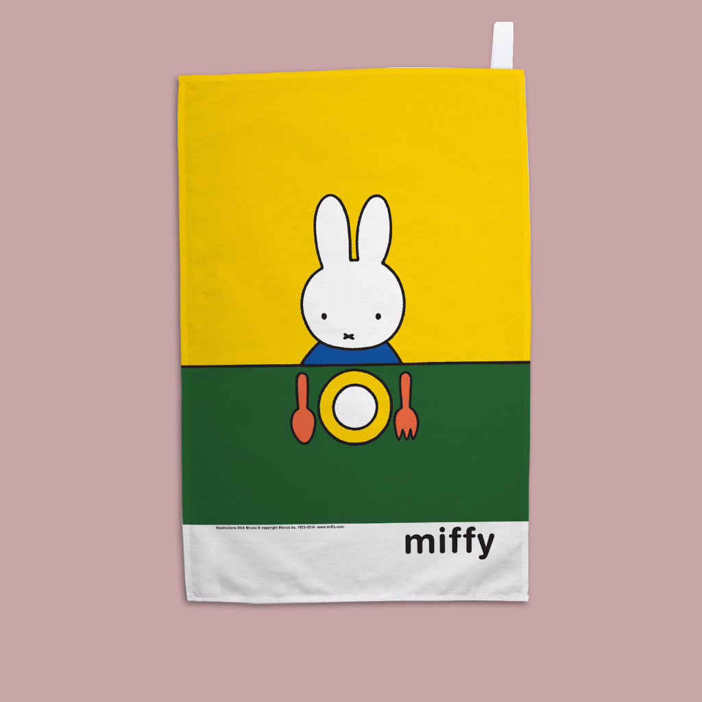 Miffy - Eating Dinner  Tea Towel