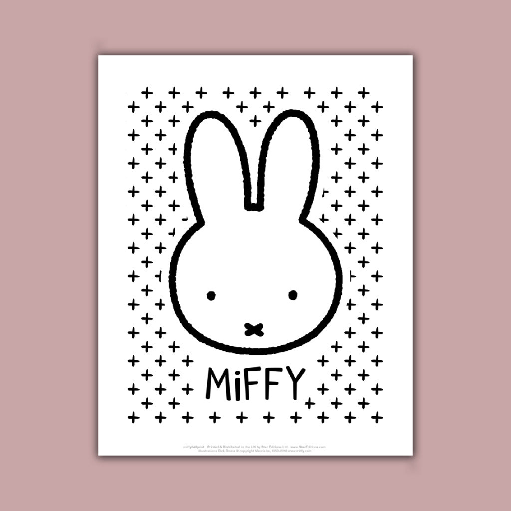 Miffy - Picture with crosses  Art Print