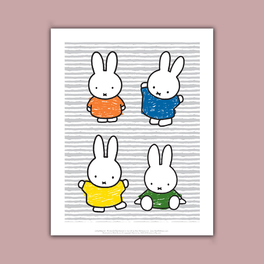 Miffy - 4 images of miffy  Art Print