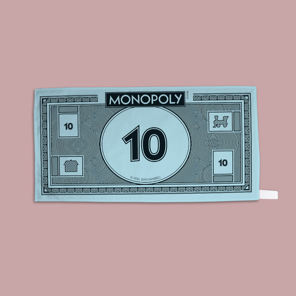 Classic Monopoly Money Â£10 Tea Towel
