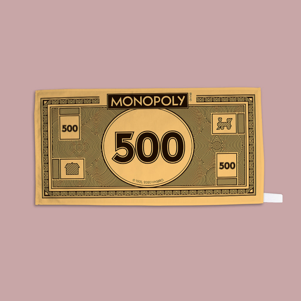 Classic Monopoly Money Â£500 Tea Towel