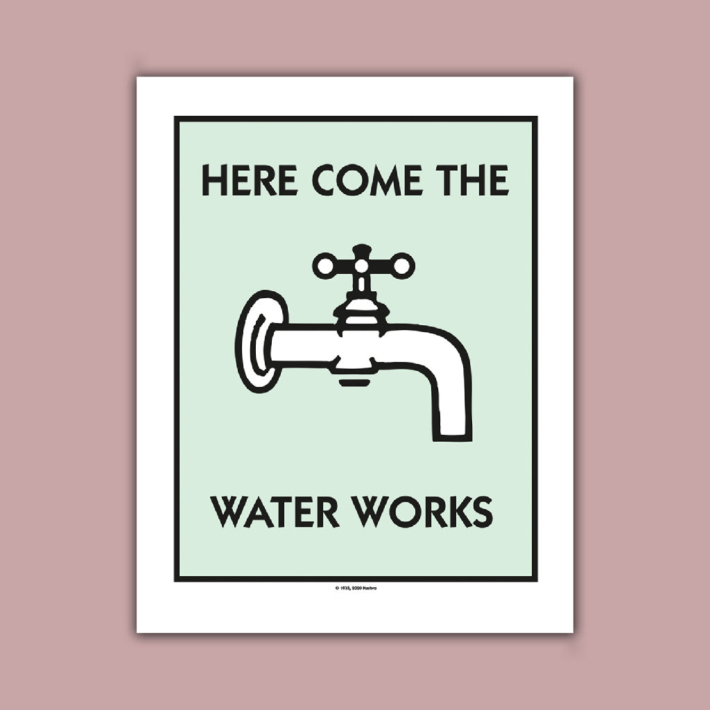 Monopoly Here Come The Water Works Art Print