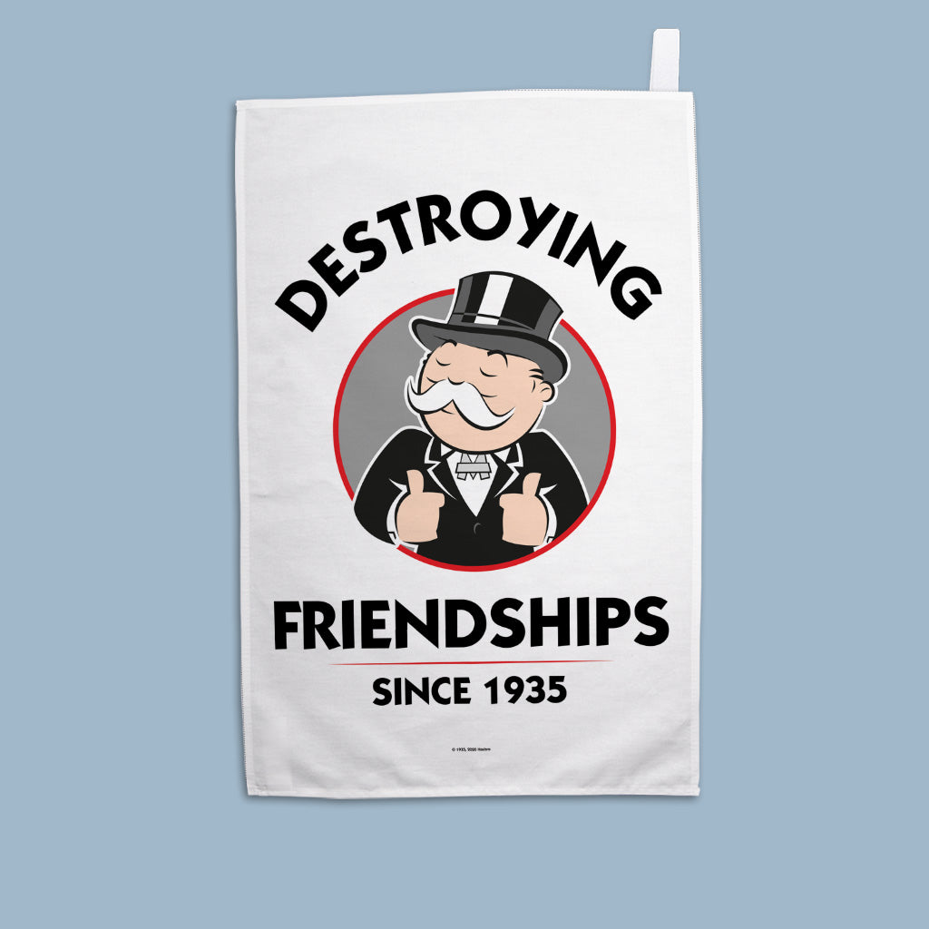 Monopoly Destroying Friendships Thumbs Up Tea Towel