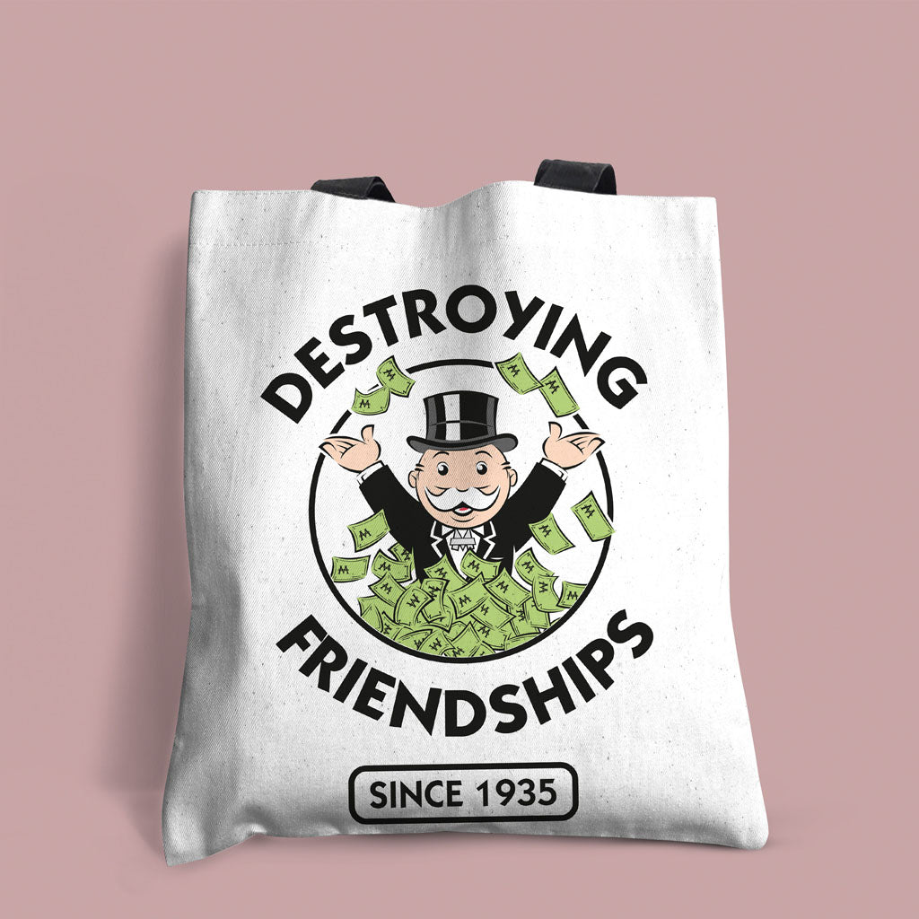Monopoly Destroying Friendships Money Edge-to-Edge Tote Bag