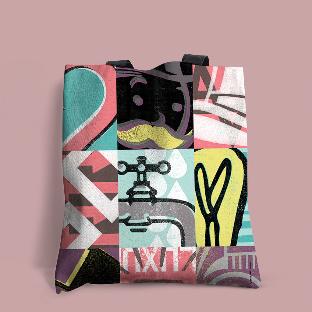 Monopoly Retro - Bright Tiled Edge-to-Edge Tote Bag