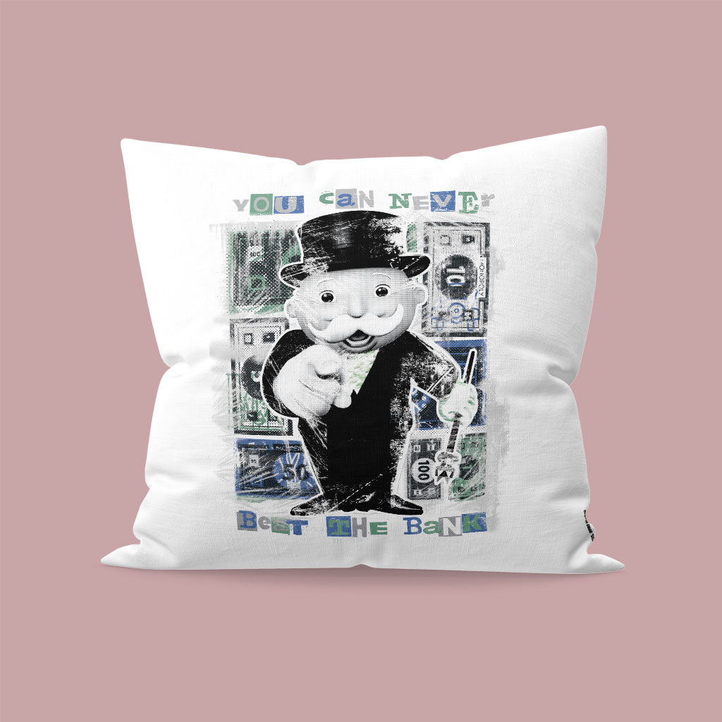 Monopoly Retro - Never Beat The Bank Cushion