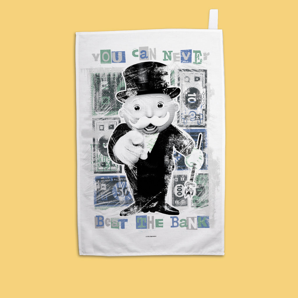 Monopoly Retro - Never Beat The Bank Tea Towel