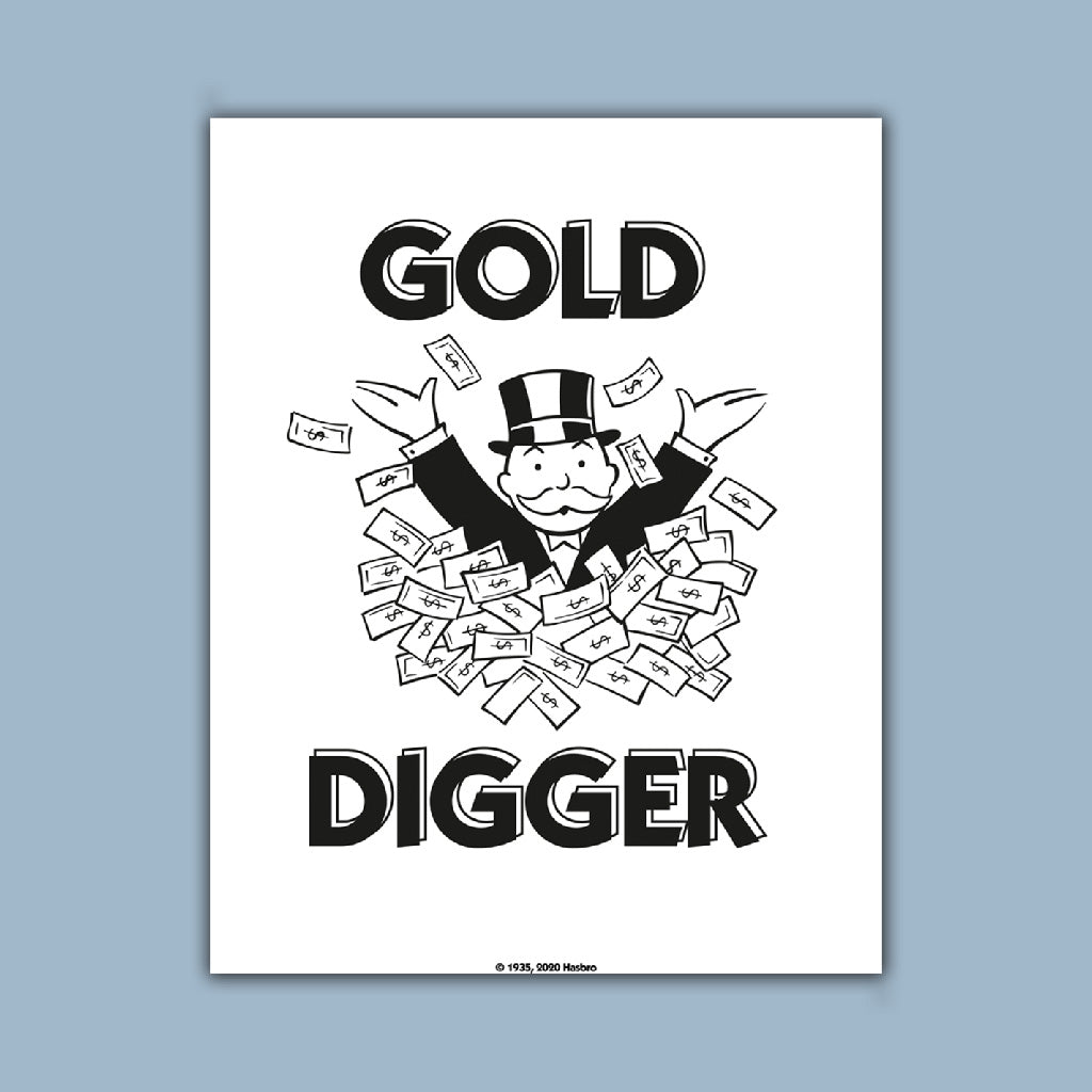 Monopoly Gold Digger Money Pile Art Print
