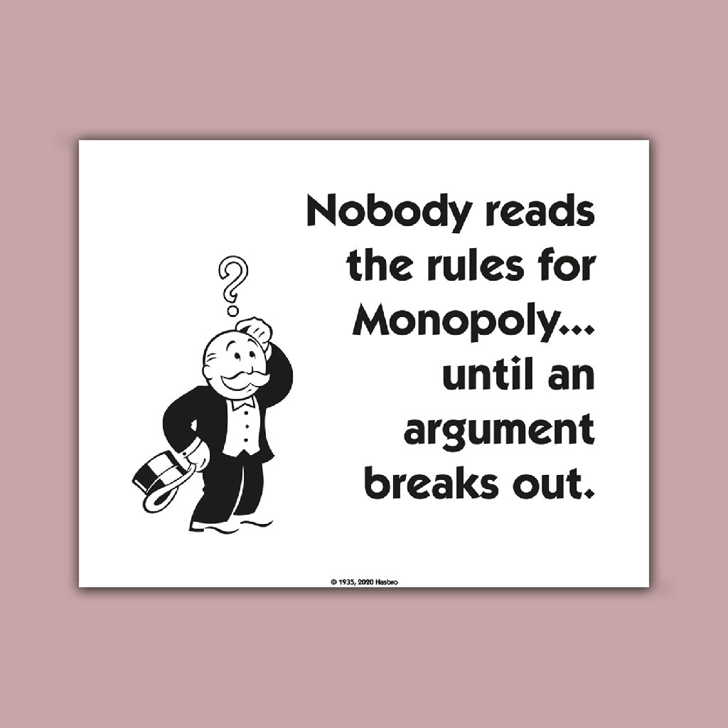 Monopoly Rules Art Print