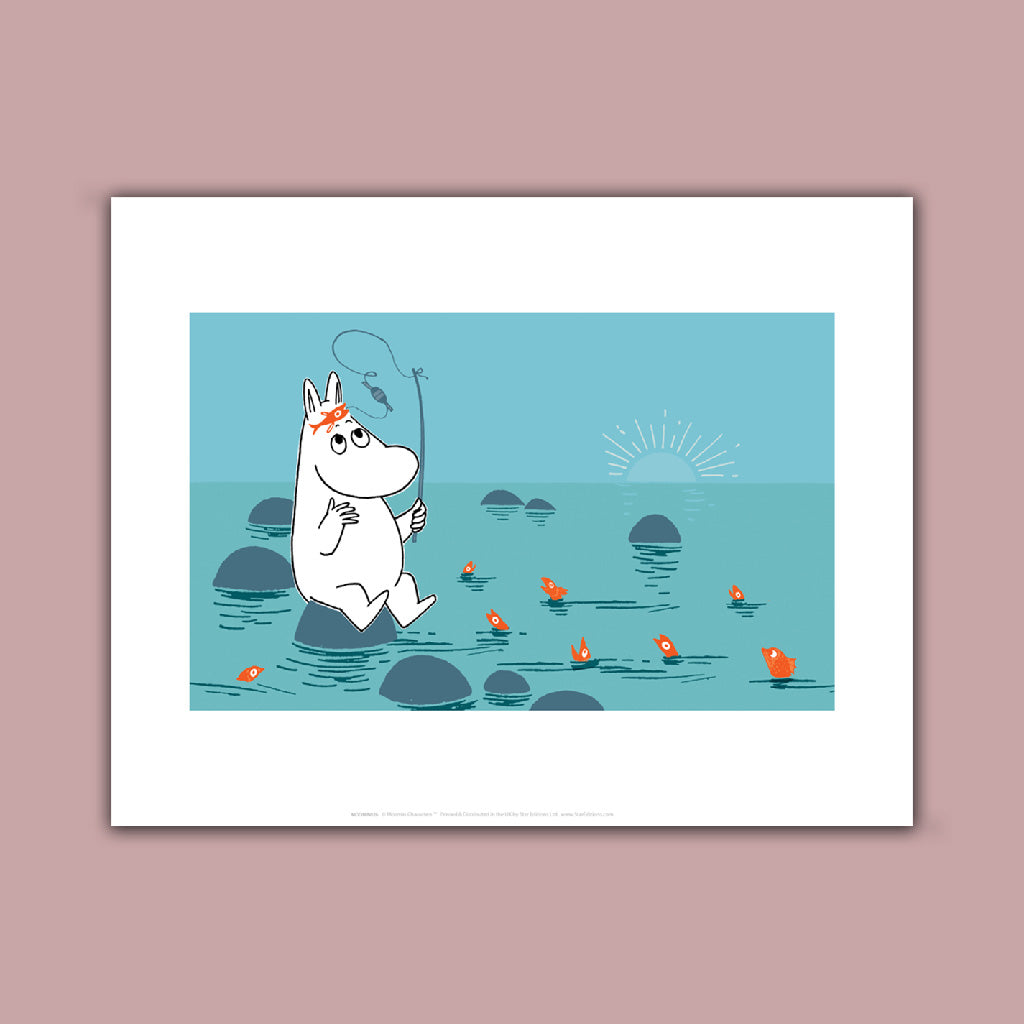 Moomin fishing Art Print
