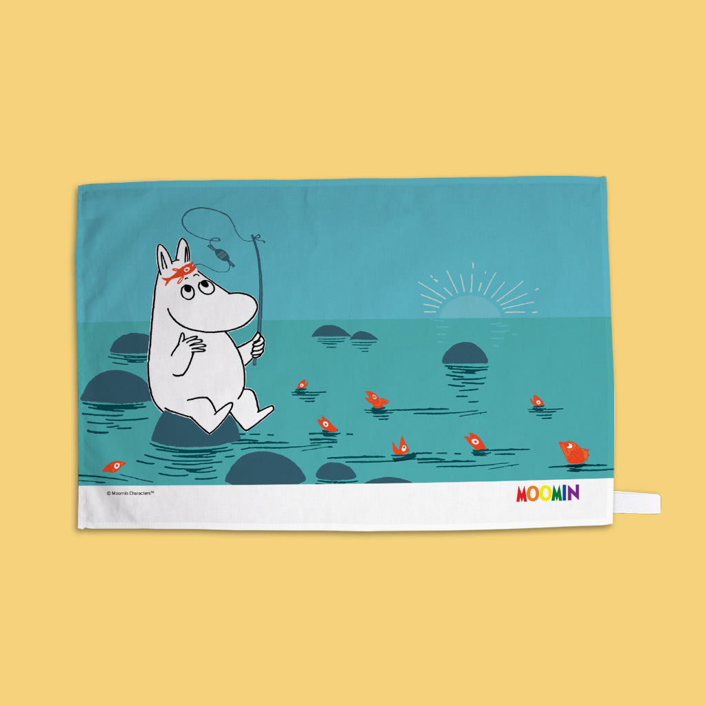 Moomin fishing Tea Towel