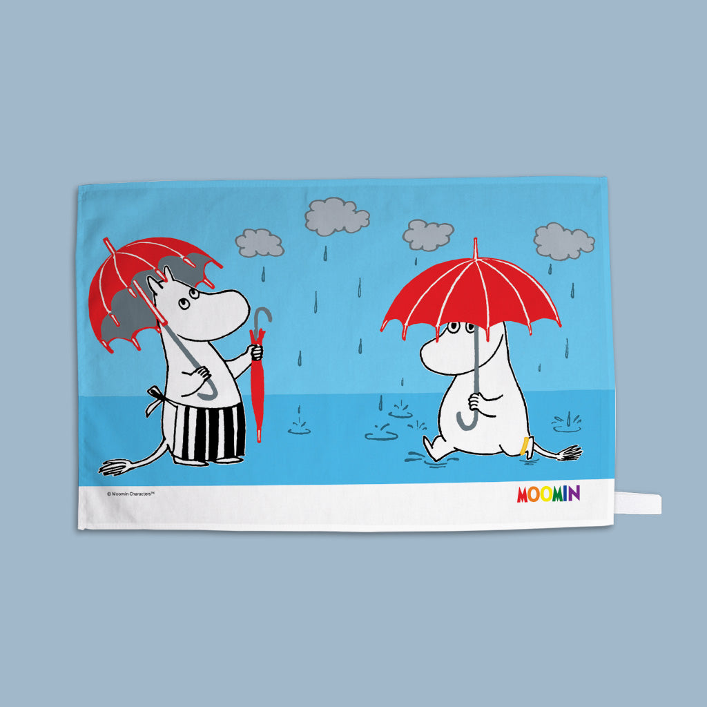 Moomin in the rain Tea Towel