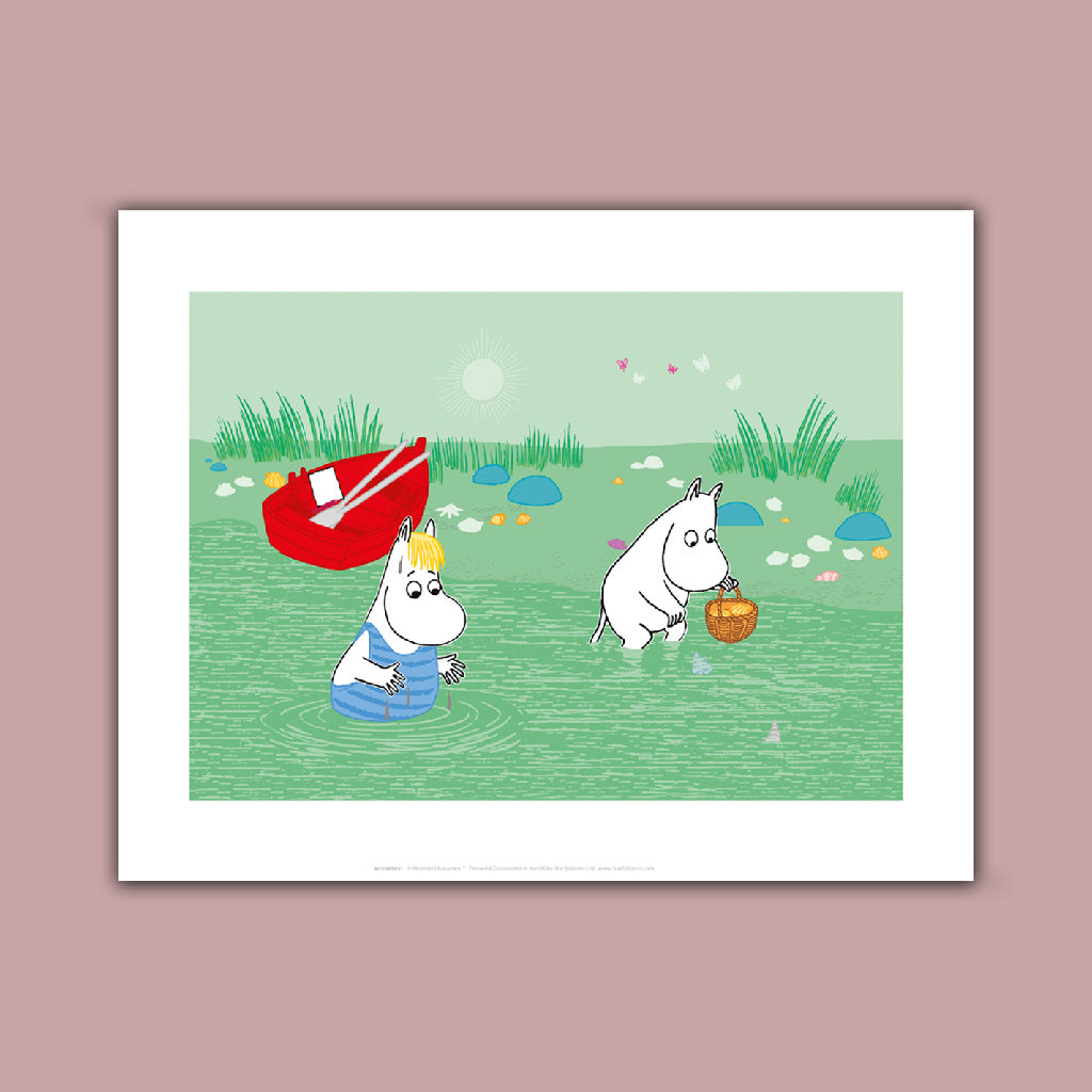 Moomins Bucket fishing Art Print