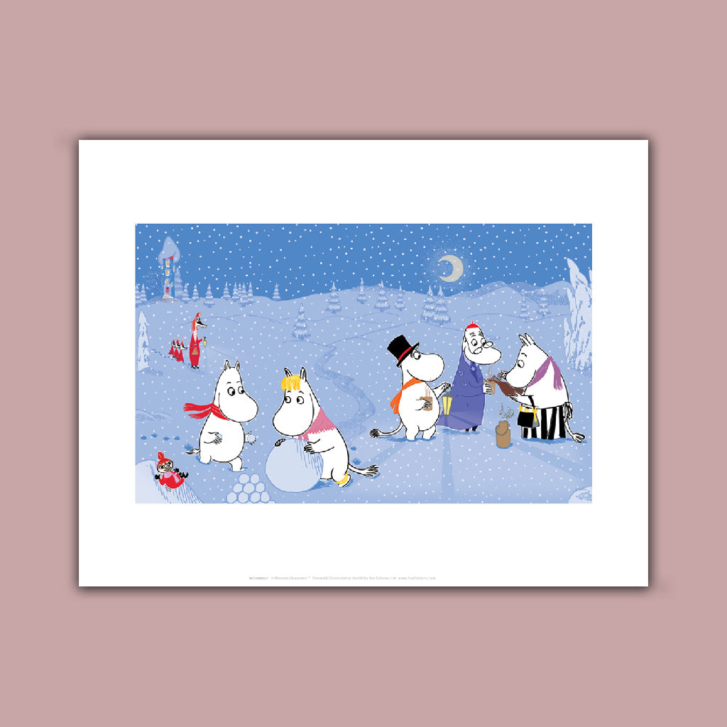 Moomin Snow party Art Print