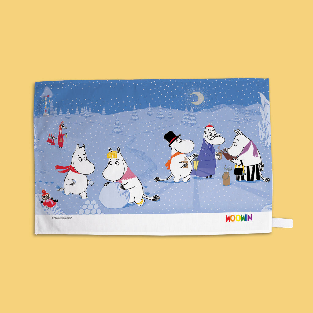 Moomin Snow party Tea Towel