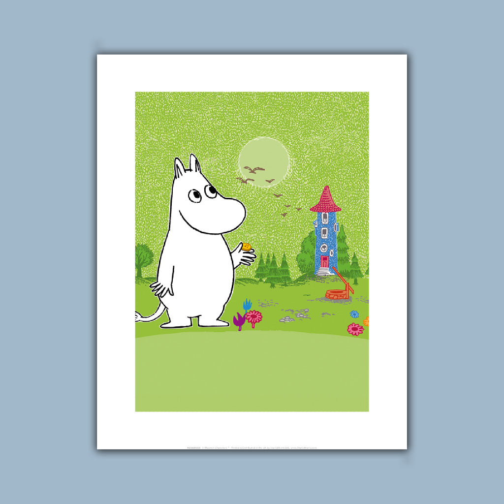Moomintroll in garden  Art Print