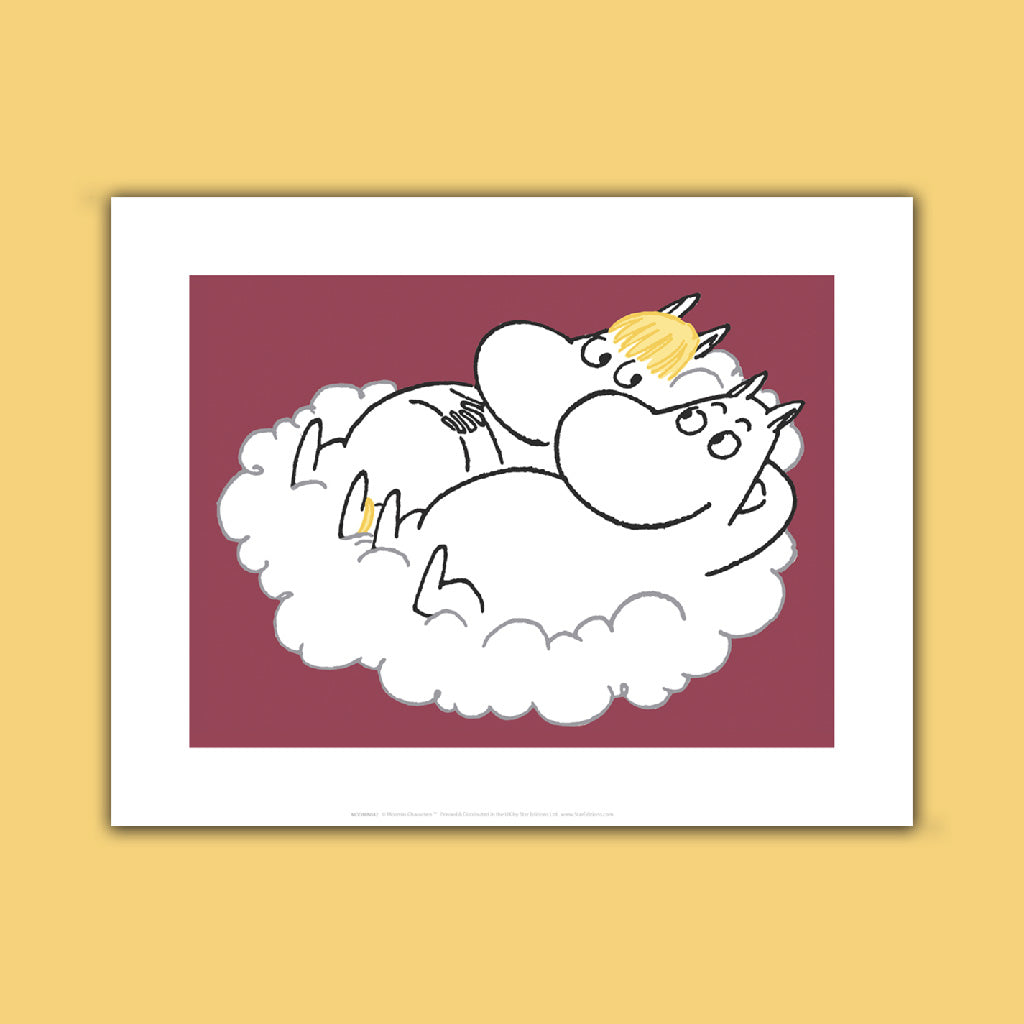 Moomin in the clouds Art Print