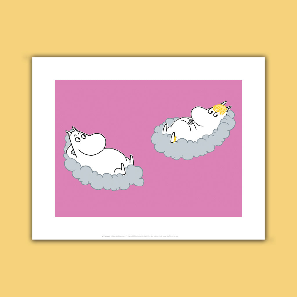 Moomins in the clouds Art Print