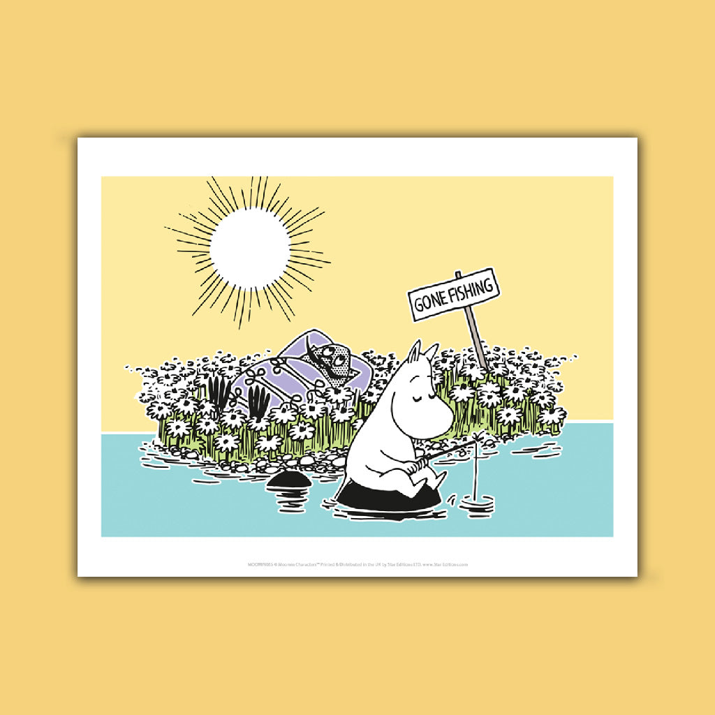 Moomin Gone fishing Art Print