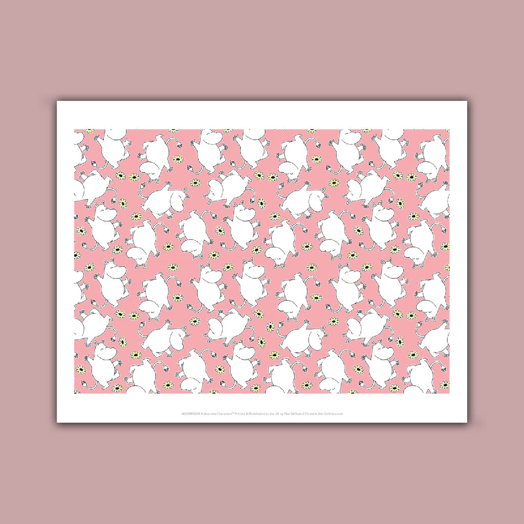 Moomins on repeat - Pink Art Print