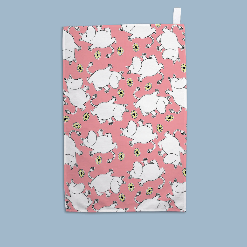 Moomins on repeat - Pink Tea Towel