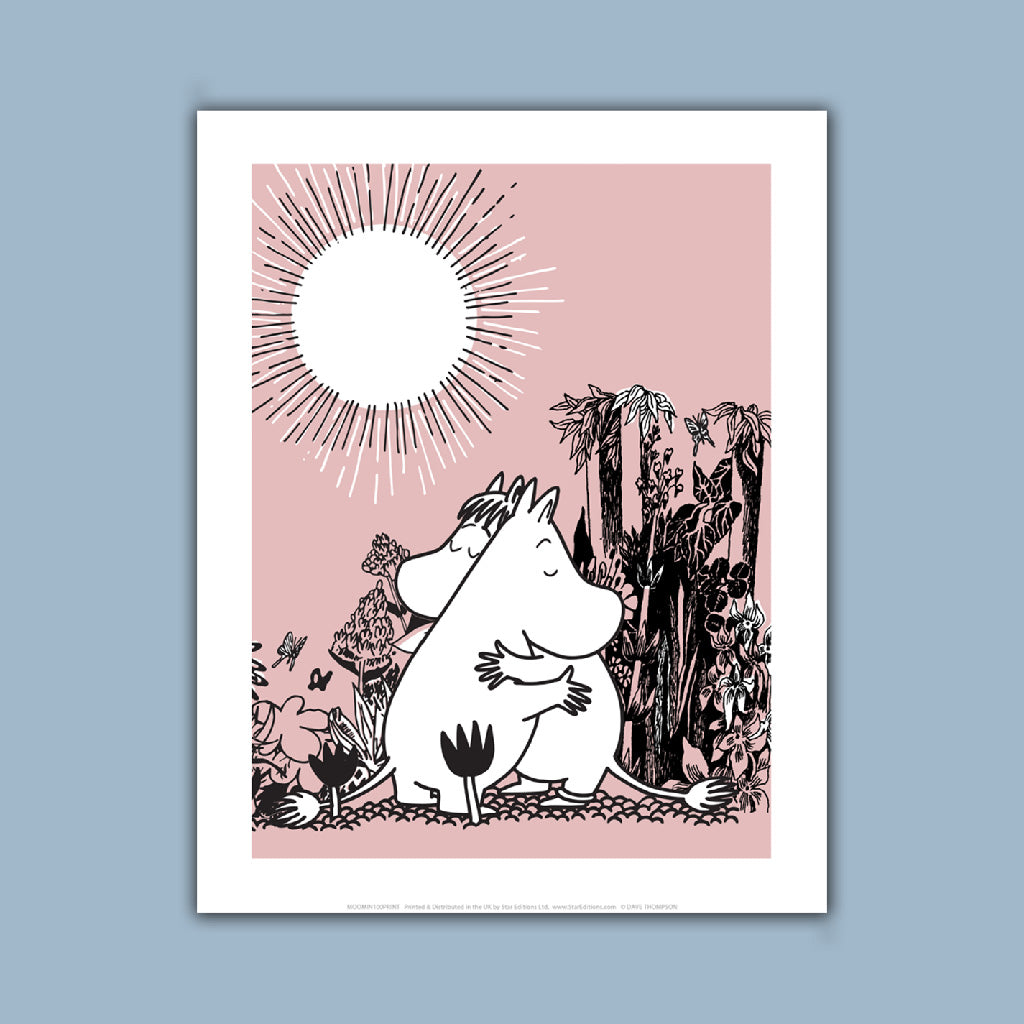 Moominmamma and papa cuddling Art Print