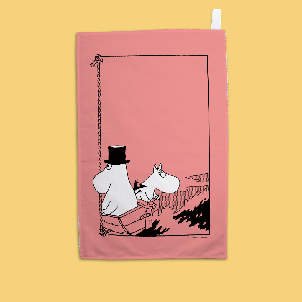 Moominpapa and moomintroll  Tea Towel