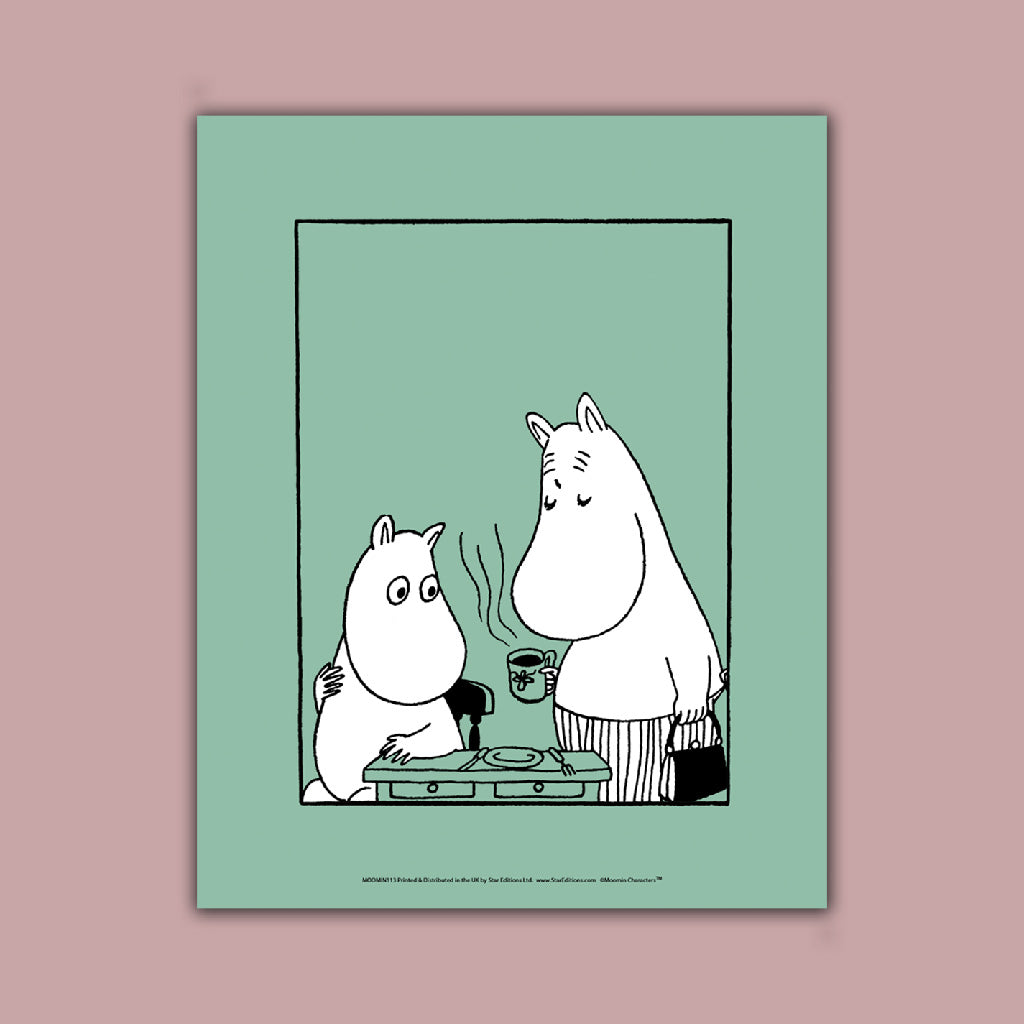 Moominmamma with moomintrool with cup of tea Art Print