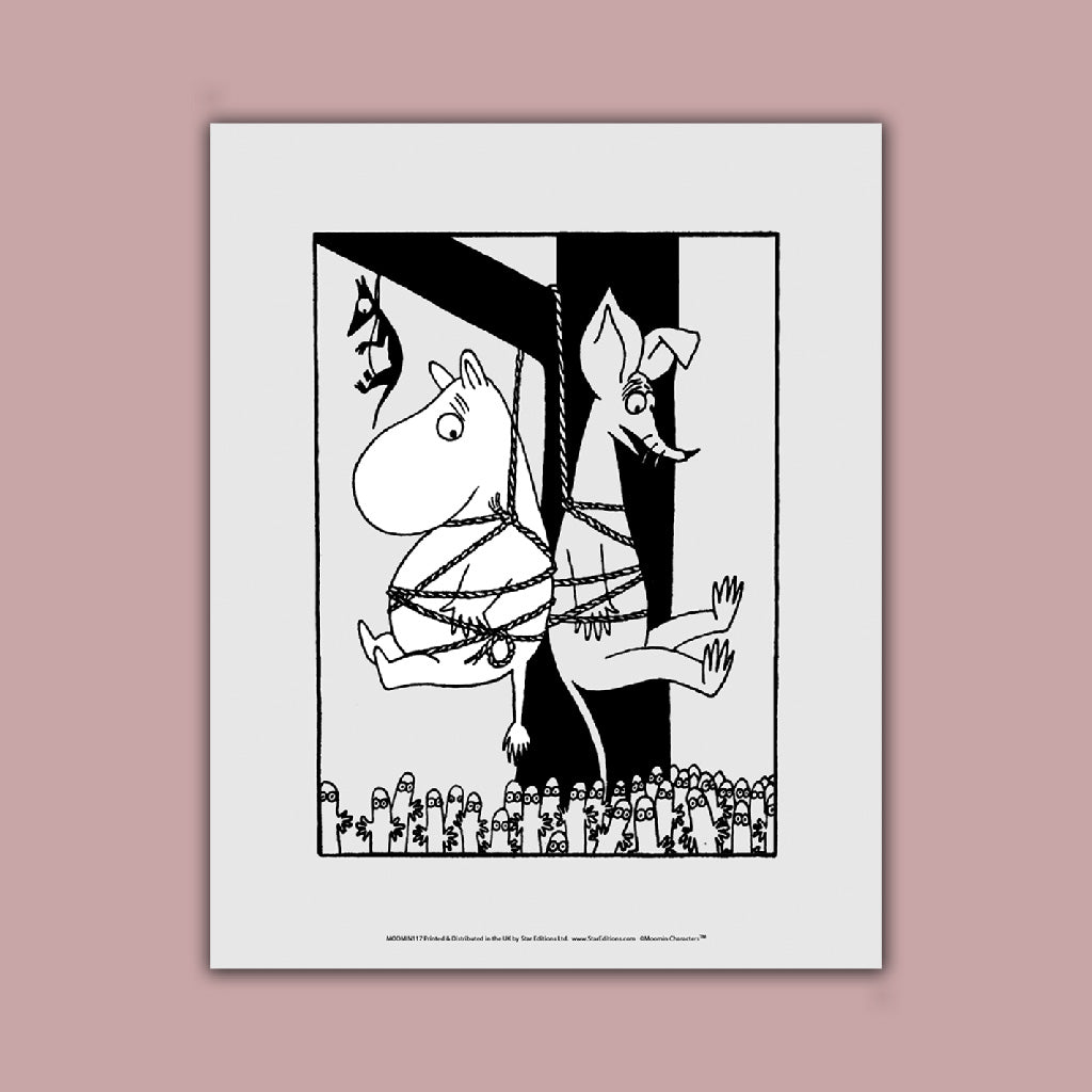 Moomintroll and Sniff tied up Art Print