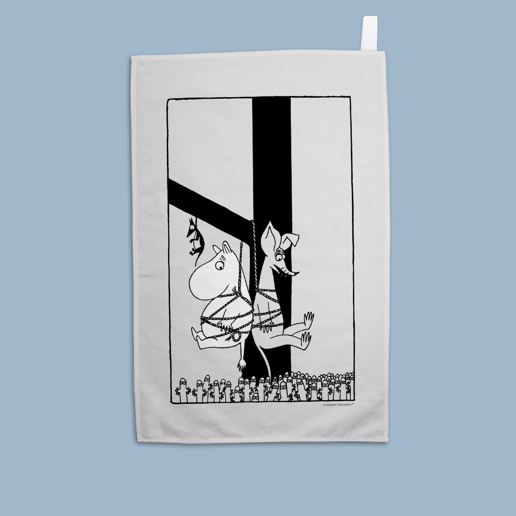 Moomintroll and Sniff tied up Tea Towel