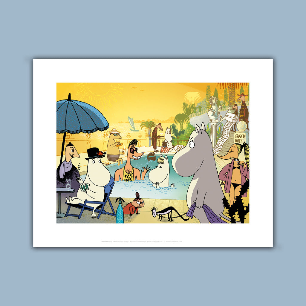 Moomin pool party Art Print