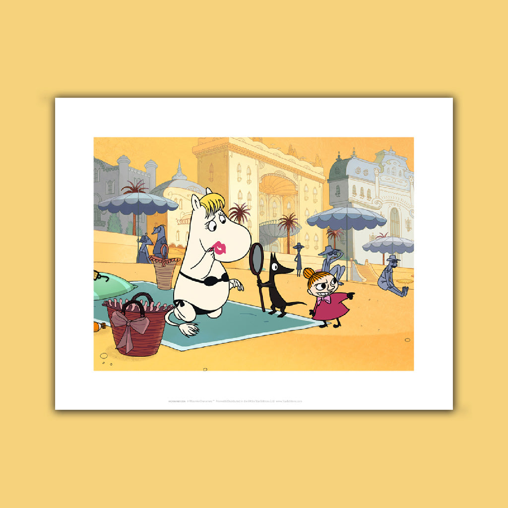 Moomin on the beach Art Print