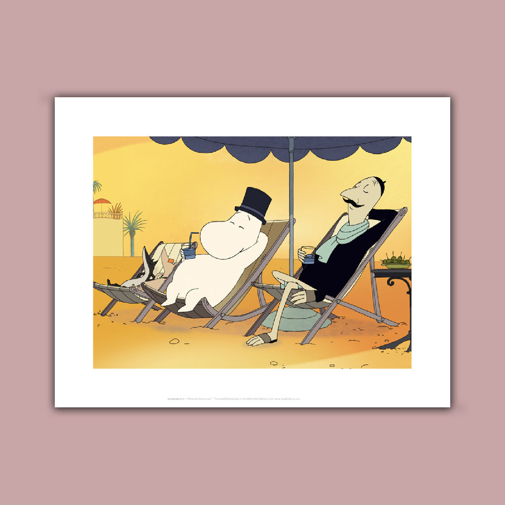 Moomin on a deck chair Art Print