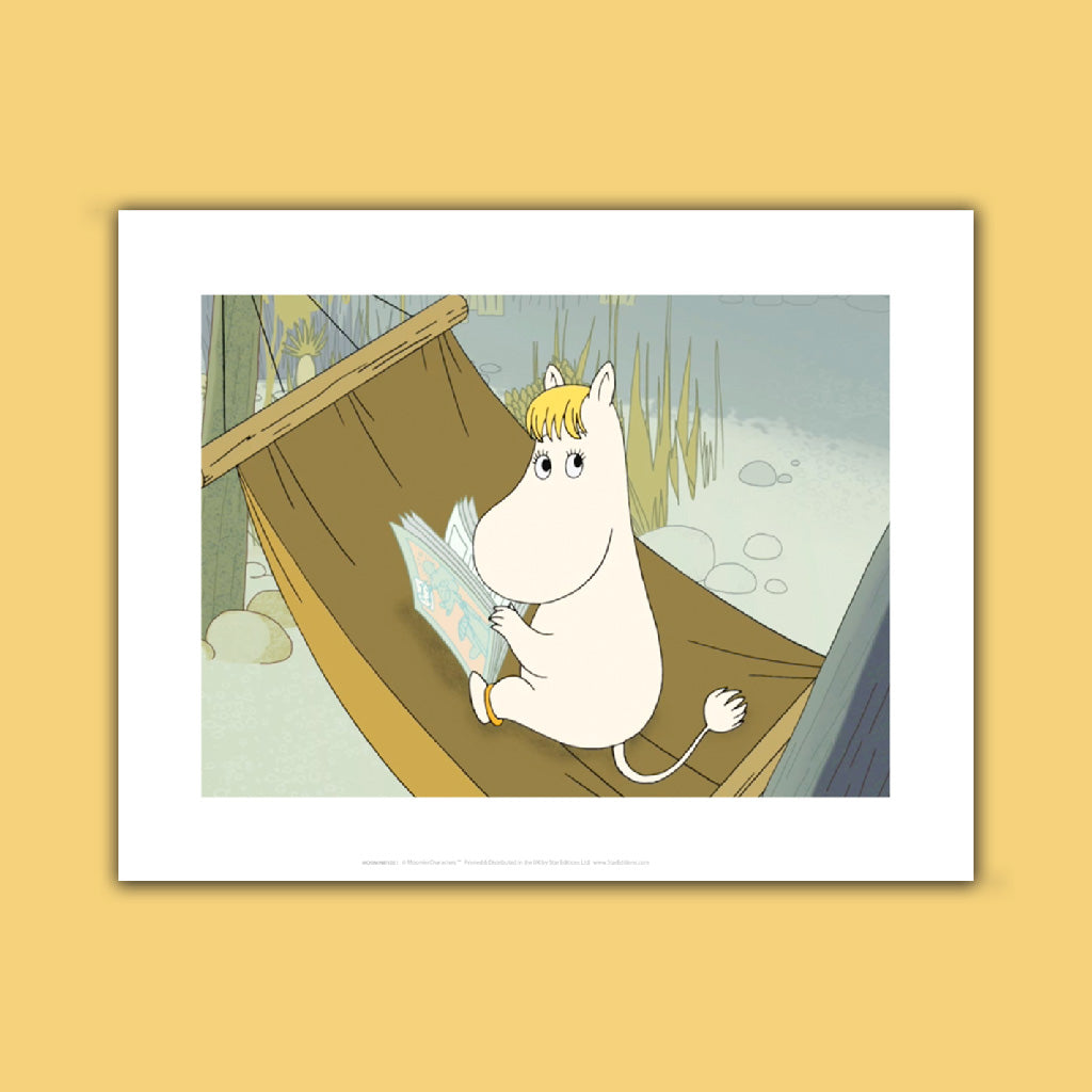 Moomin reading on a hammock Art Print