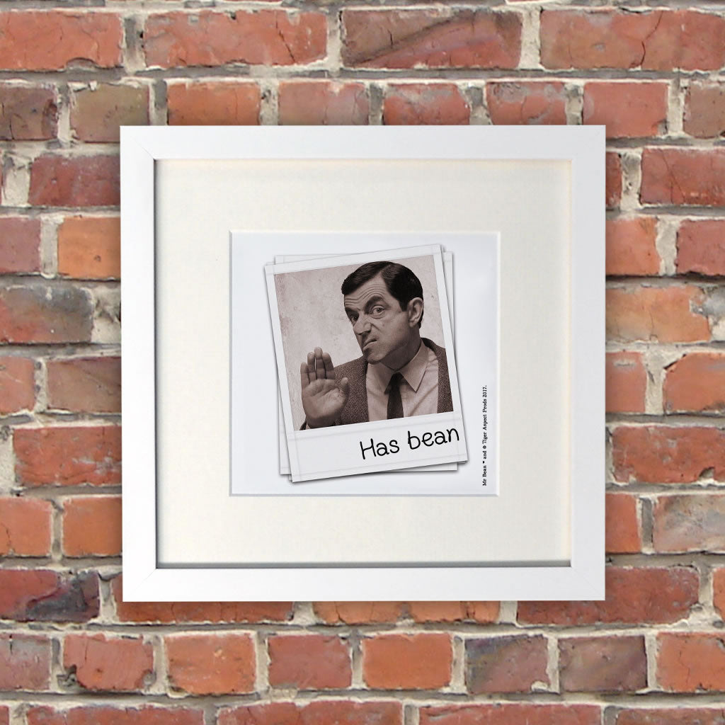 Has Bean White Framed Print (Lifestyle)