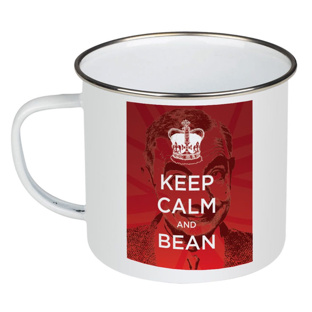 Keep Calm and Bean Enamel Mug