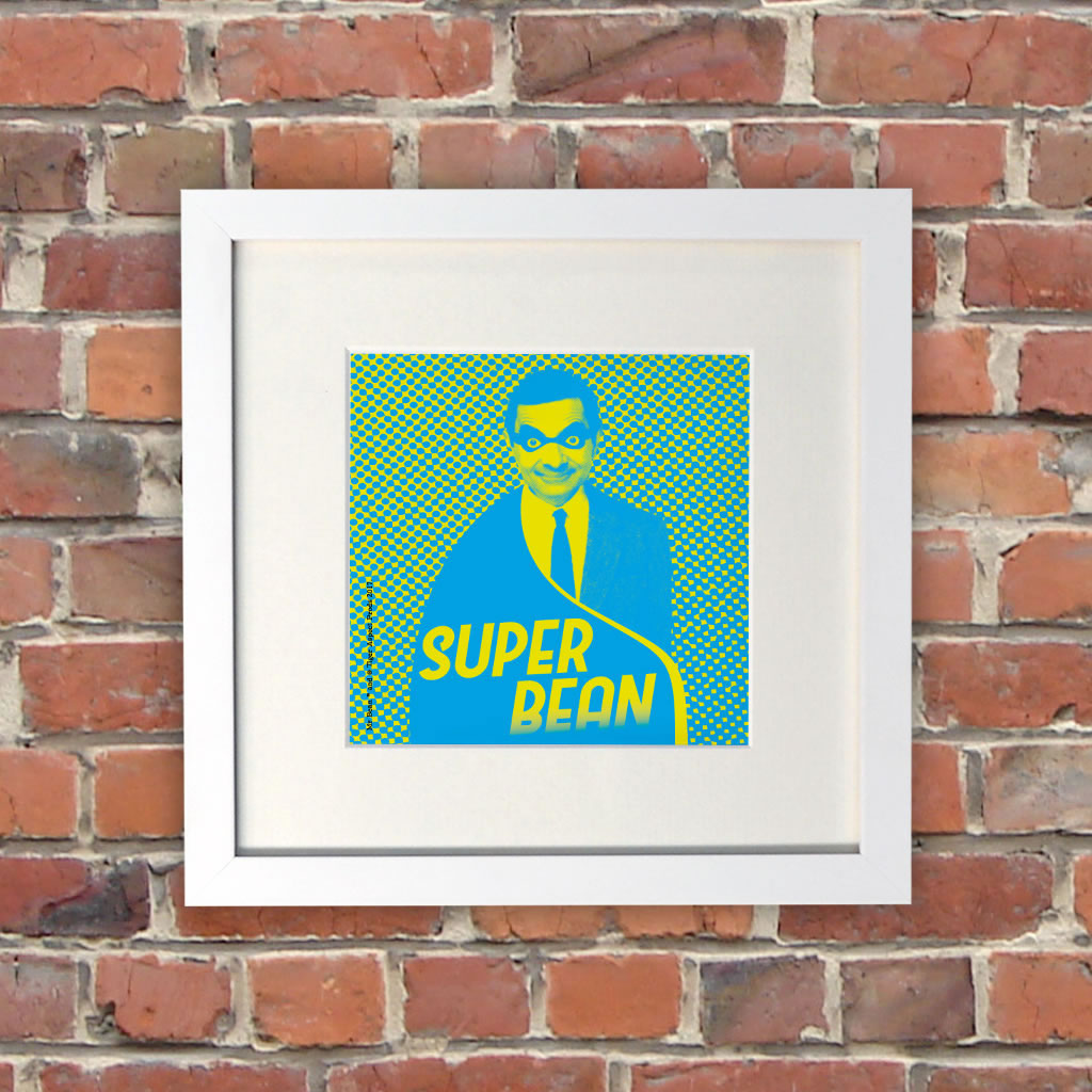 Super Bean White Framed Print (Lifestyle)