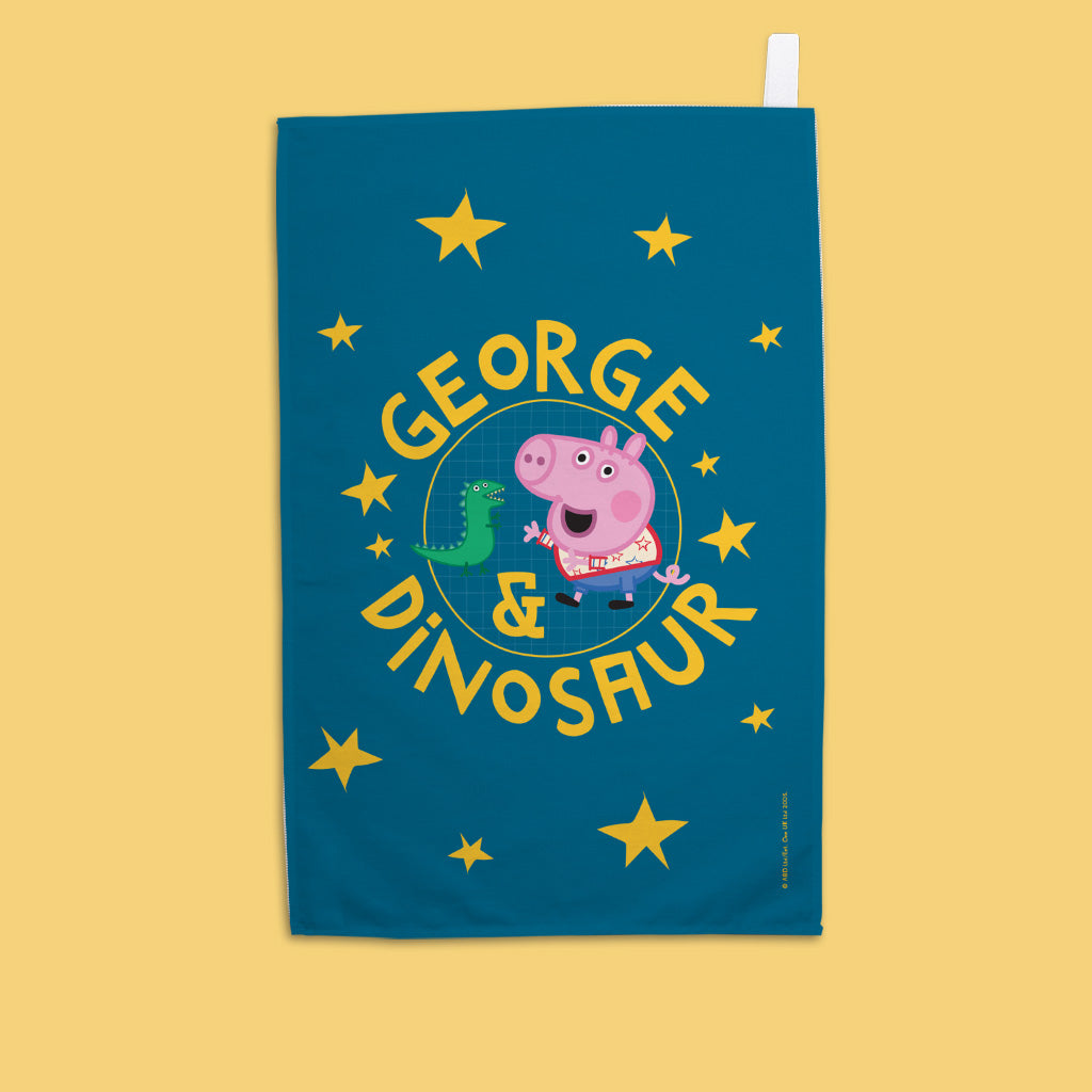 George and Dinosaur Tea Towel