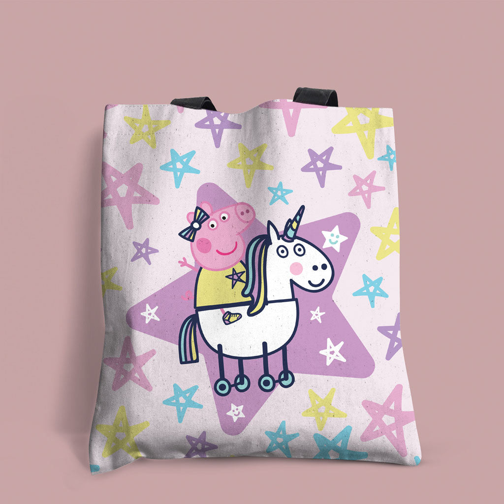 Peppa and Unicorn Edge-to-Edge Tote Bag