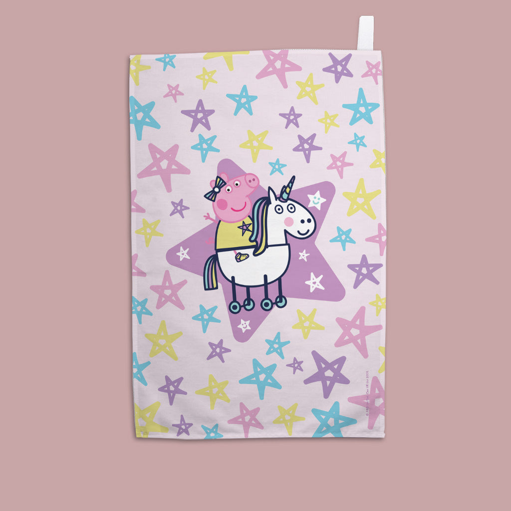 Peppa and Unicorn Tea Towel