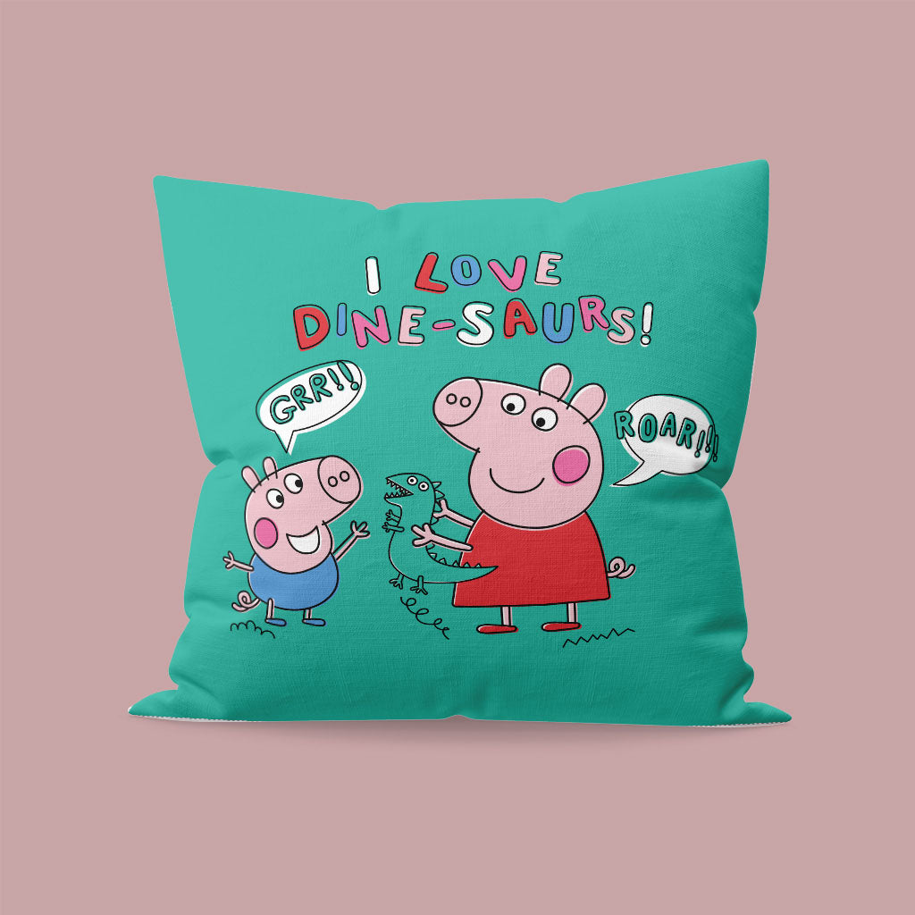 Peppa and George Pig - I Love Dine-Saurs Cushion