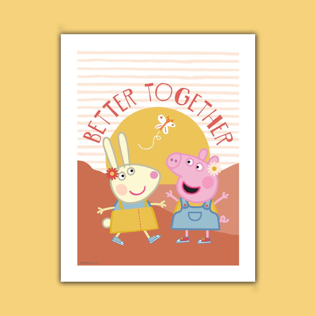 Peppa Pig and Rebecca Rabbit Better Together Art Print