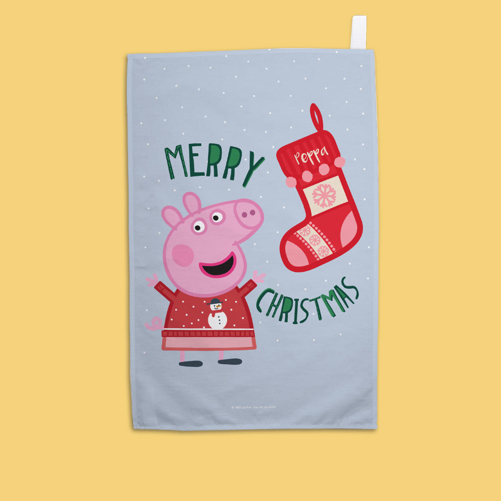 Merry Christmas Stocking Tea Towel