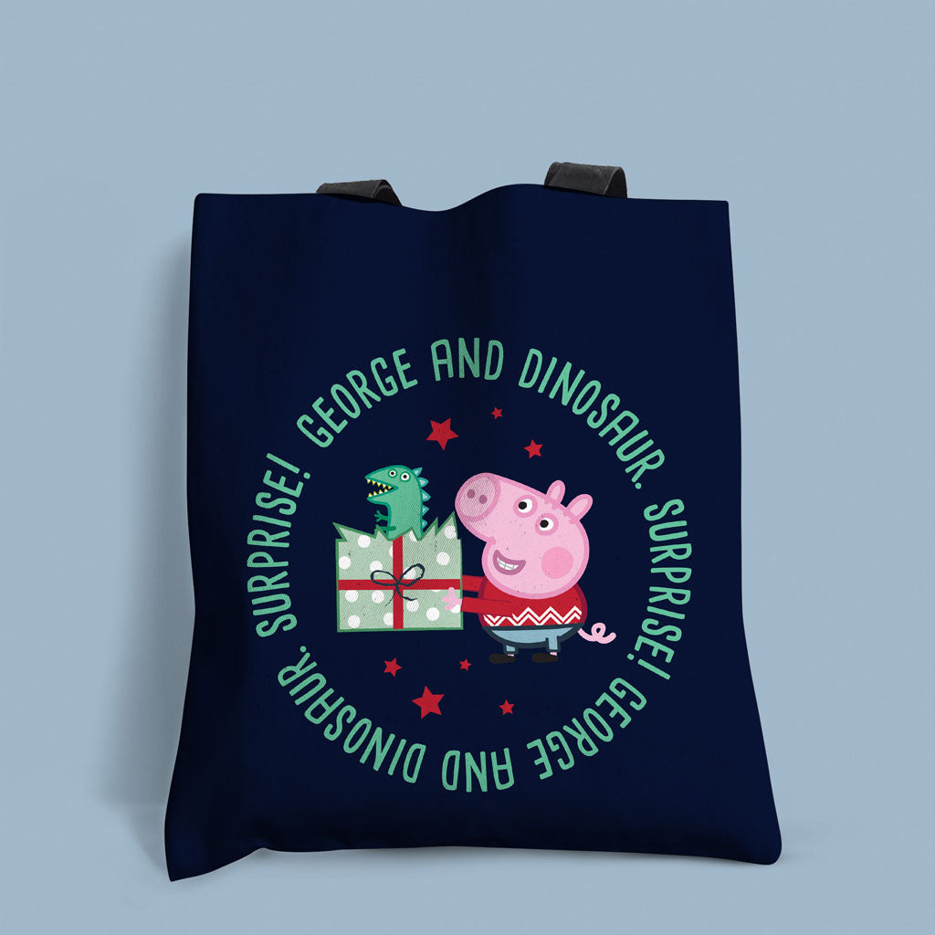 Surprise! George and Dinosaur Edge-to-Edge Tote Bag