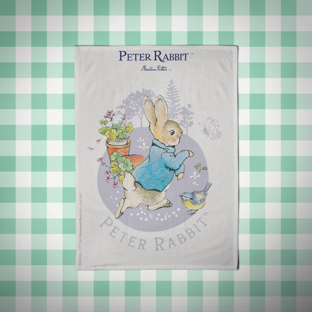 Peter Rabbit Purple Tea Towel