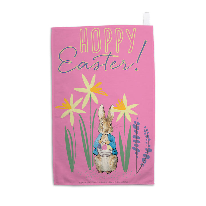 Hoppy Easter Pink Tea Towel